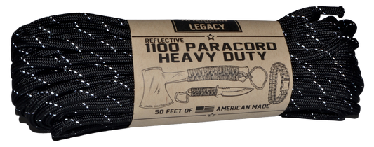 American Legacy ® Reflexall ® 1100 Paracord Bundles | Black Reflective - 50 ft