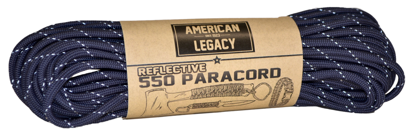 American Legacy ® Reflexall ® 550 Paracord Bundles | Navy Reflective - 50 ft