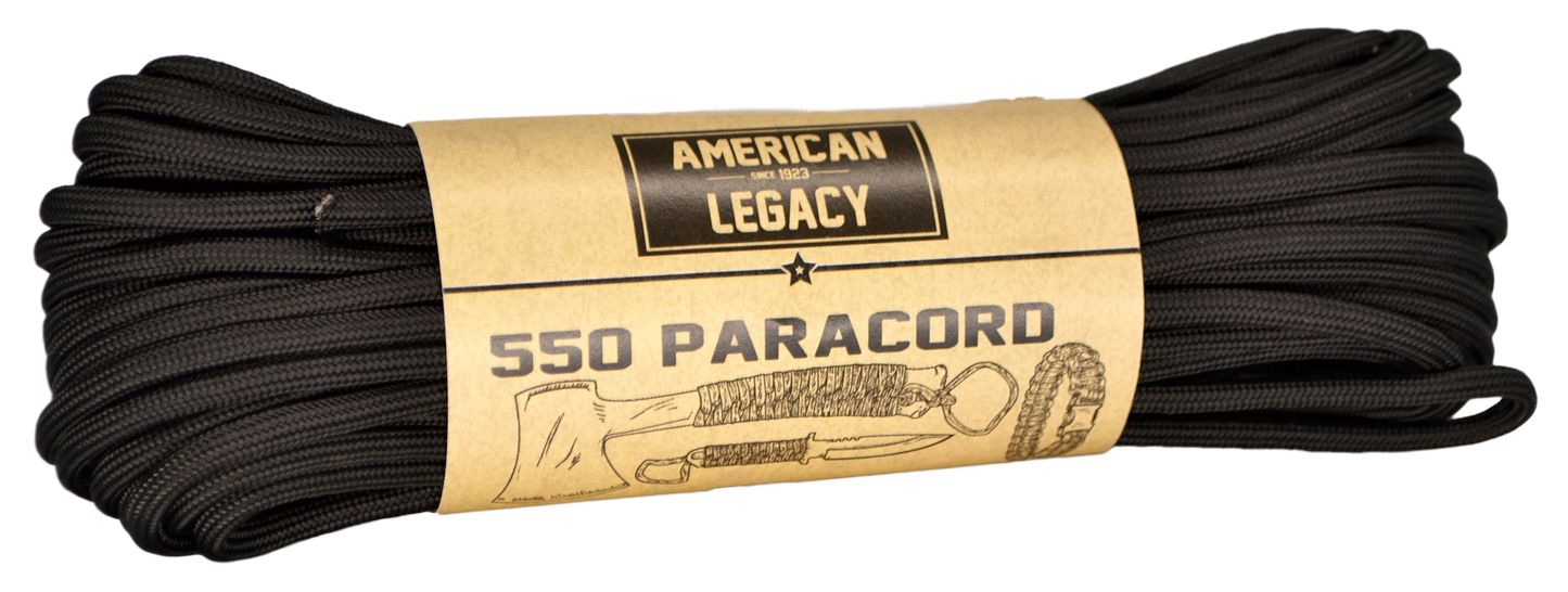 American Legacy ® 550 Paracord Bundles | Black - 50 ft