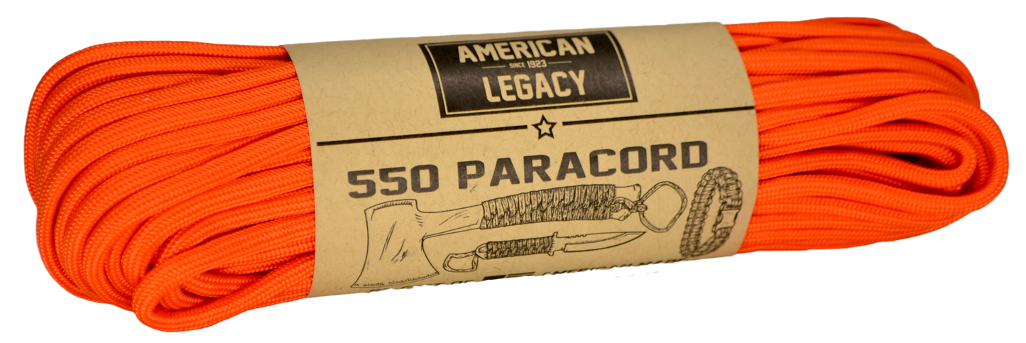 American Legacy ® 550 Paracord Bundles | Safety Orange - 50 ft