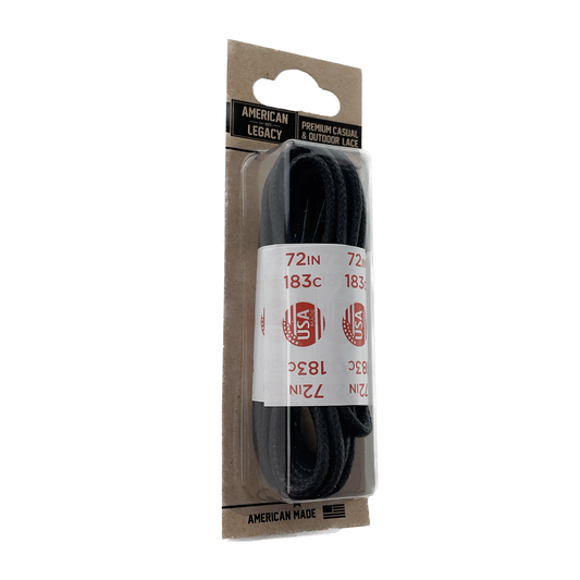 American Legacy ® Premium Glazed Large Round Laces | Black