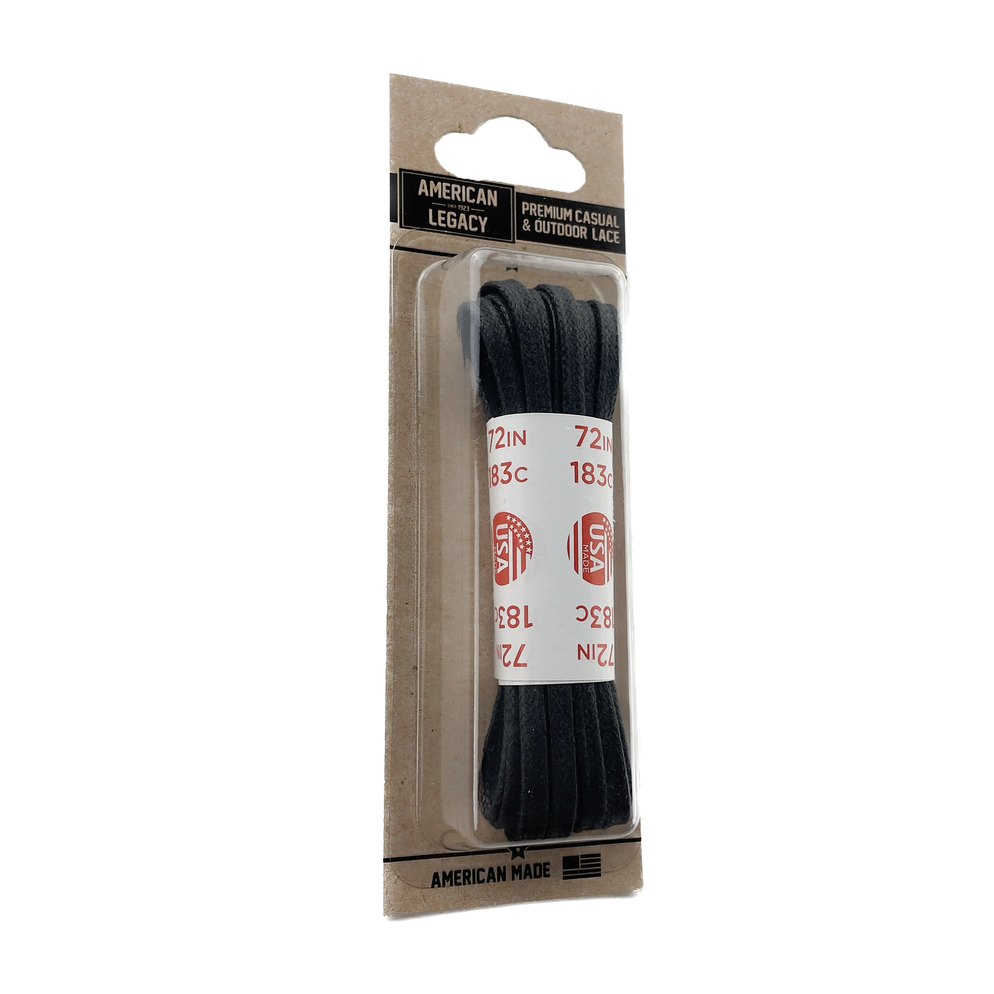 American Legacy ® Premium Glazed Medium Flat Laces | Black