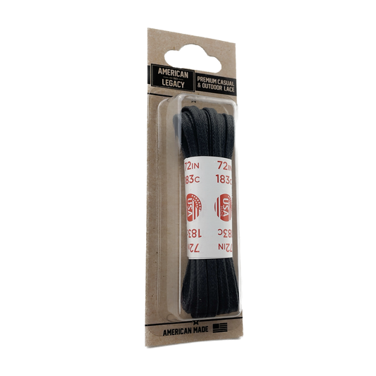 American Legacy ® Premium Glazed Medium Flat Laces | Black