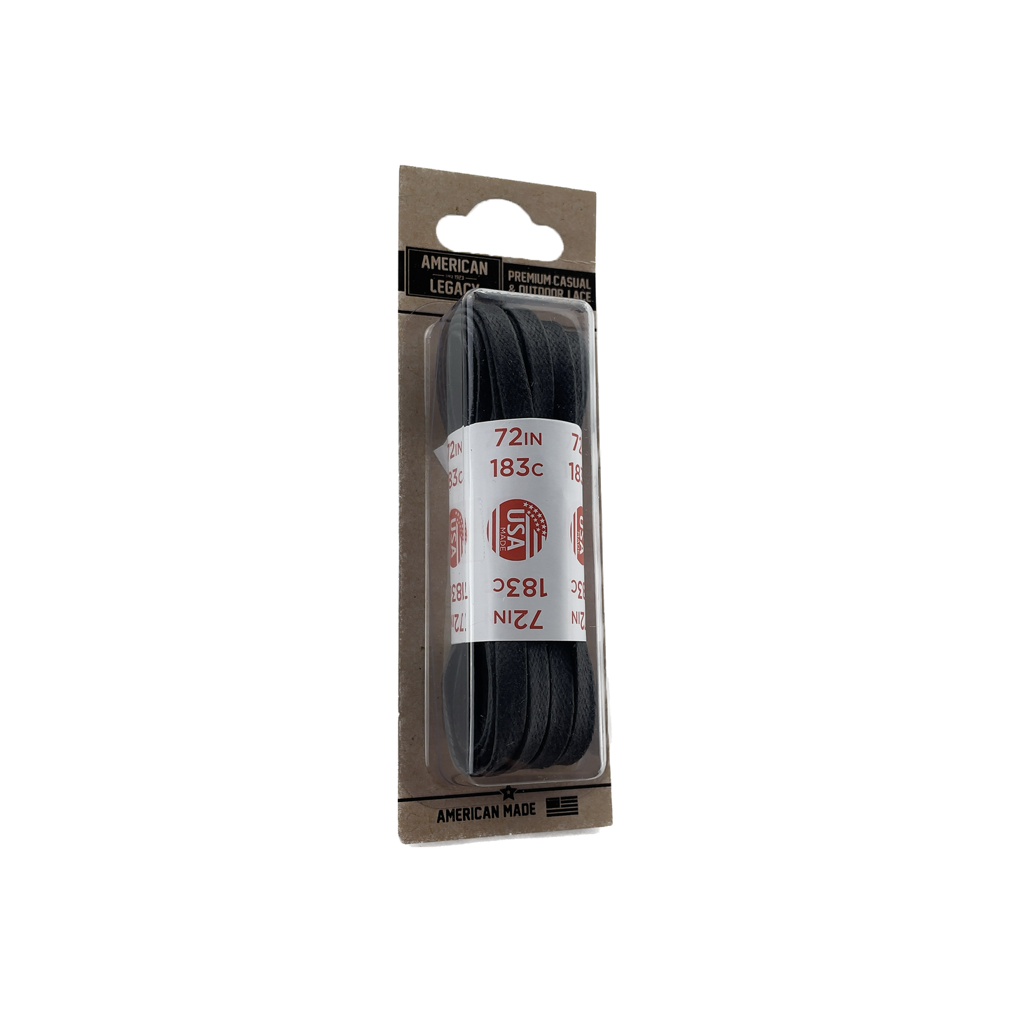 American Legacy ® Premium Glazed Large Flat Laces | Black
