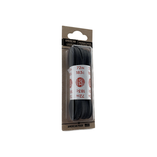 American Legacy ® Premium Glazed Large Flat Laces | Black