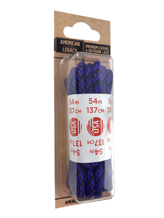 American Legacy ® Premium Rope Laces | Black/Purple Houndstooth