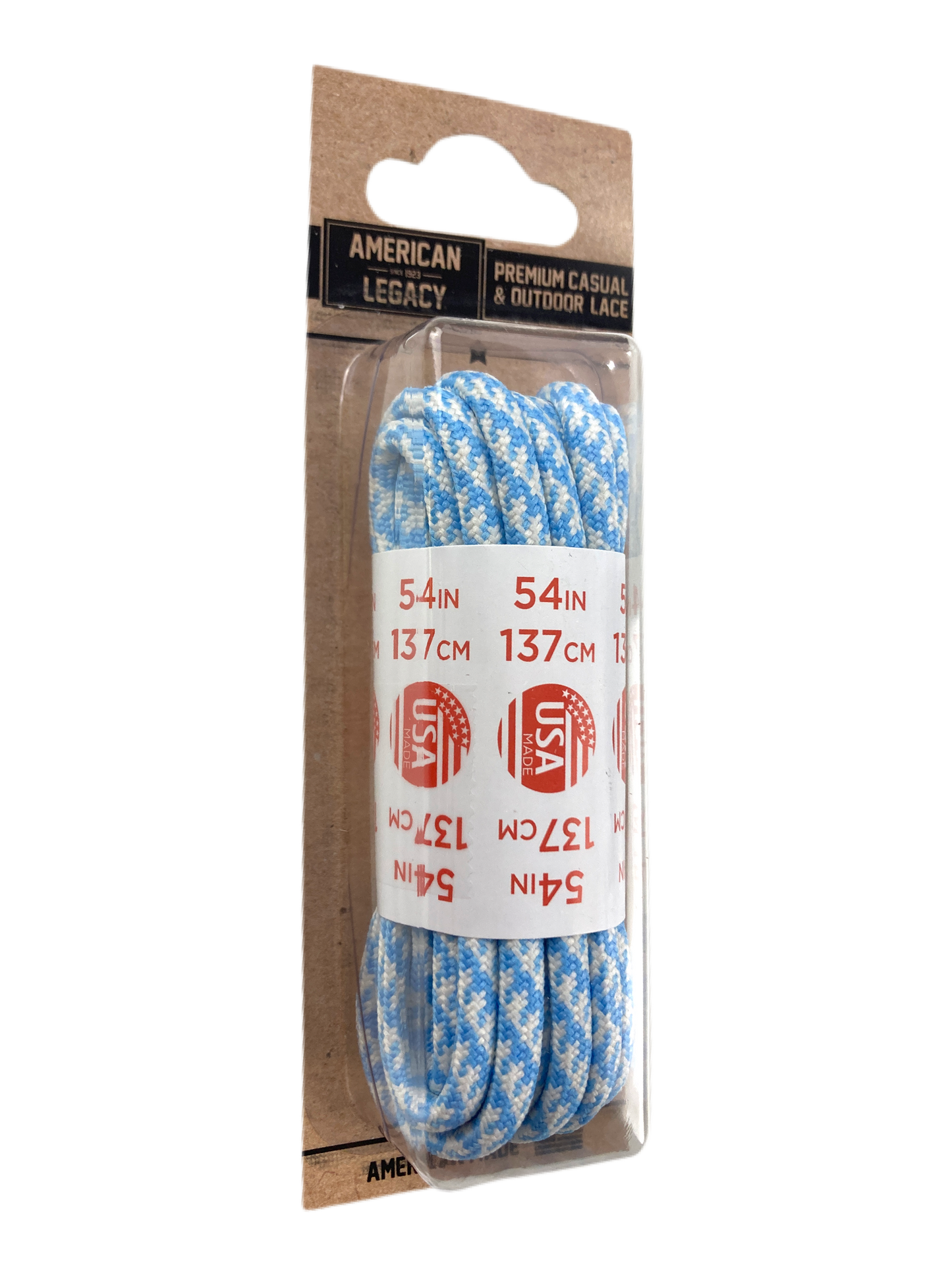 American Legacy ® Premium Rope Laces | Carolina Blue/Ivory Houndstooth