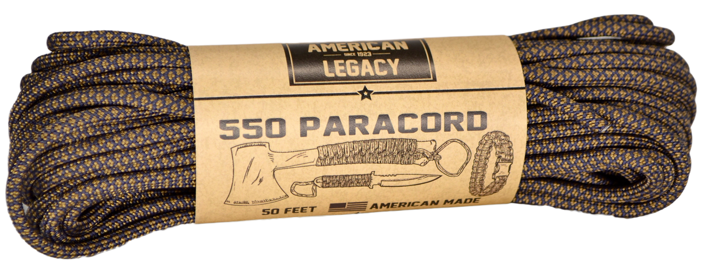 American Legacy ® 550 Paracord Bundles | Navy/Tan Diamondback - 50 ft