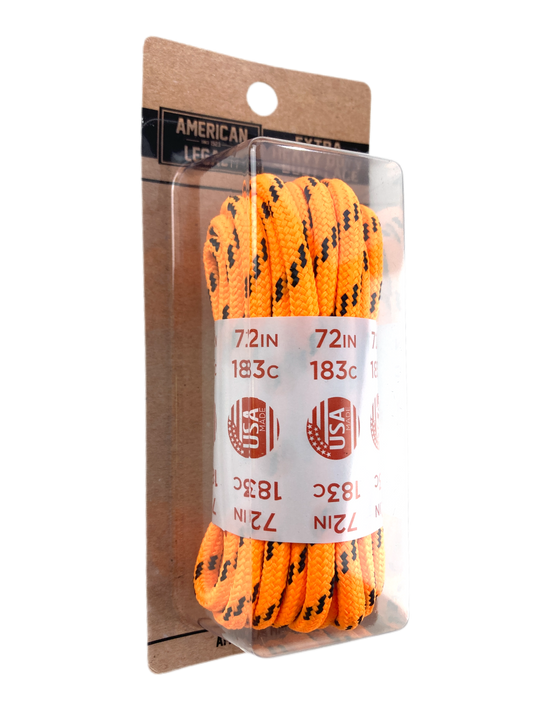 American Legacy ® Extra Heavy Duty Tactical Boot Laces | International Orange/Black
