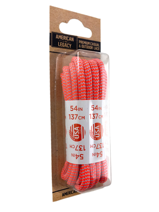 American Legacy ® Premium Rope Laces | Hot Red/Silver Herringbone