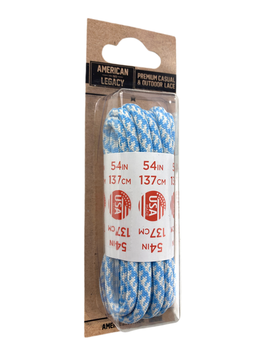 American Legacy ® Premium Rope Laces | Carolina Blue/Ivory Houndstooth